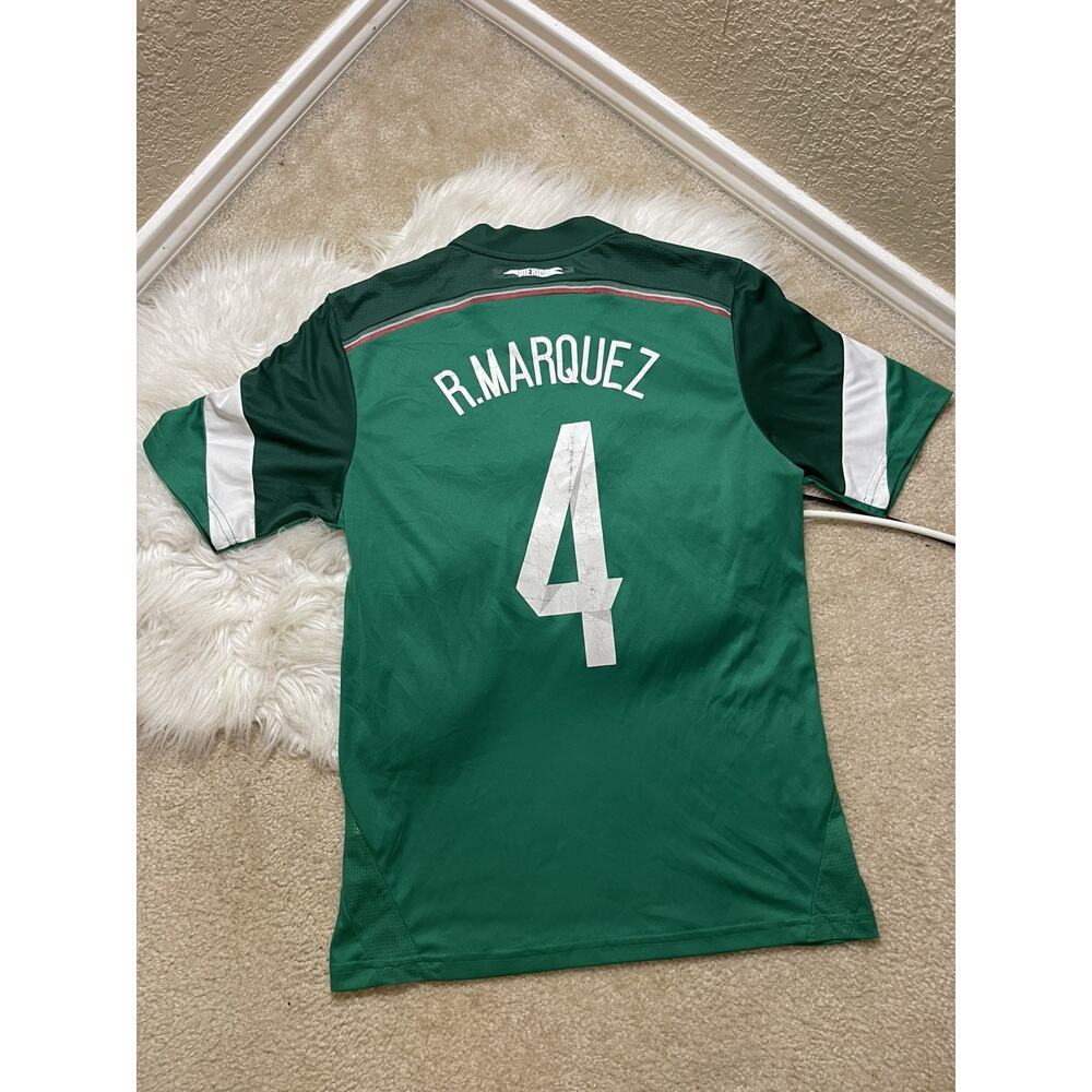 ADIDAS MEXICO W2014 #4 MARQUEZ L HOME ORIGINAL SOCCER FOOTBALL JERSEY SHIRT - Picture 2 of 8